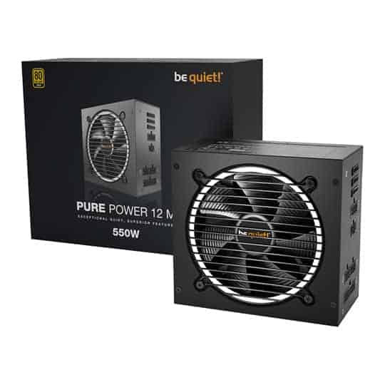 be quiet! Pure Power 12 M 550 Watt PCIE 5 80+ Gold Fully Modular PSU/Power Supply ATX3.0